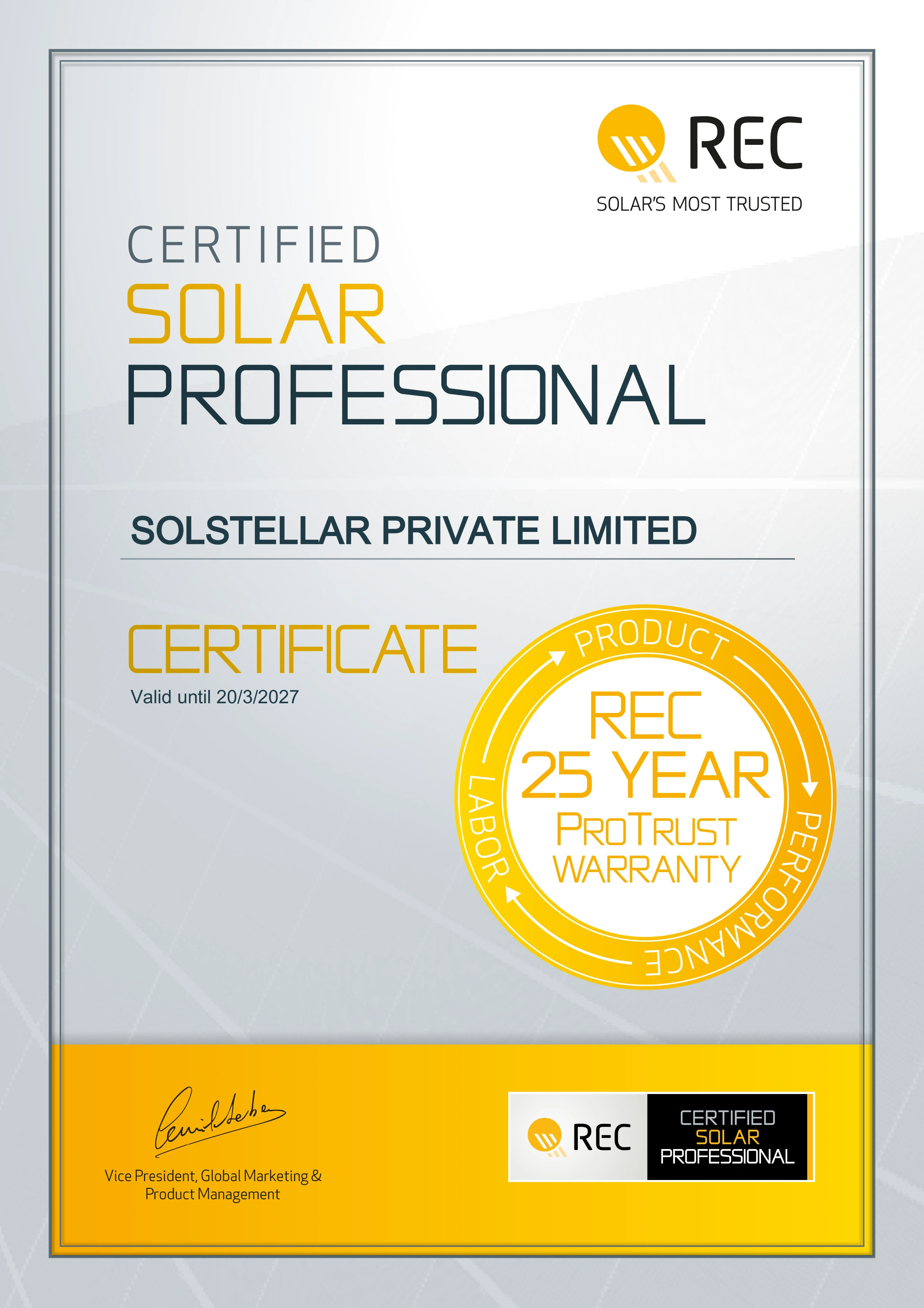 Certificate of Excellence
